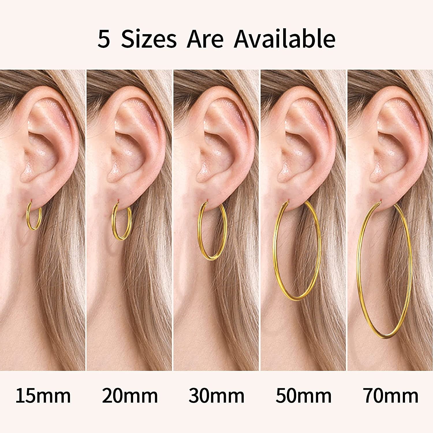 Buy Medium Sized Hoop Earrings, Gold Hoops Earrings, Small Hoop Earrings,  Sterling Silver Earrings, Hoop Earrings for Women, Gift for Her Online in  India - Etsy